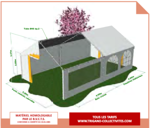 Tente complète - Pack Lumière - Gamme Plein Air  - largeur 5 m