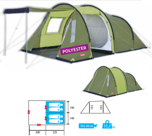 Tente dôme polyester tunnel familale - Ruby