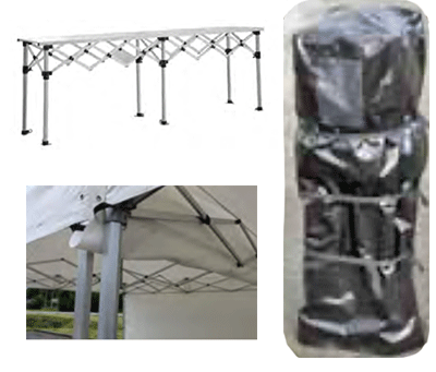 Poids de lestage beton pour chapiteau, tente, stand, structurermature aluminum pour implantation de longue duree