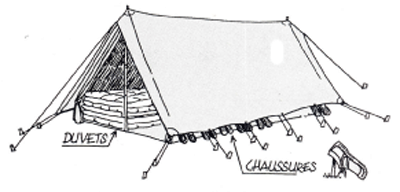 Une tenten de patrouille, canandienne, bien rangée