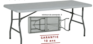 table en polythylene haut de gamme pour collectivitsilage d'une tente marabout, barnum